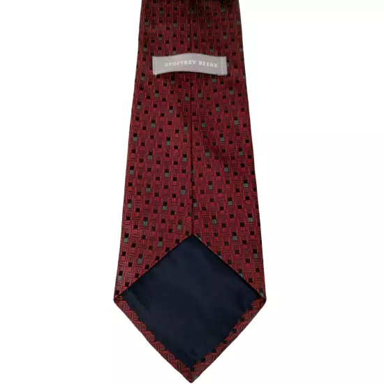 Geoffrey Beene Mens Red Geometric Silk Tie Elegant and Stylish Necktie