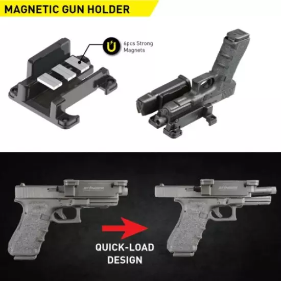 STINGER Magazine Magnetic & Quick-Load Gun Holder Fits Most Semi-Auto Pistols