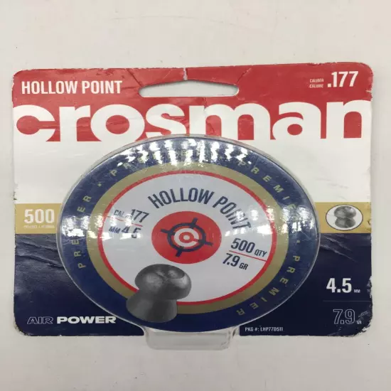 Lot of 2 - Crosman Pellets Hollow Point .177 Cal, 7.9gr