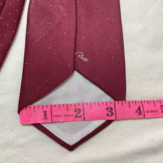 OSCAR DE LA RENTA Red Solid W/ Logo All Silk Made In Italy Men’s Necktie PEC