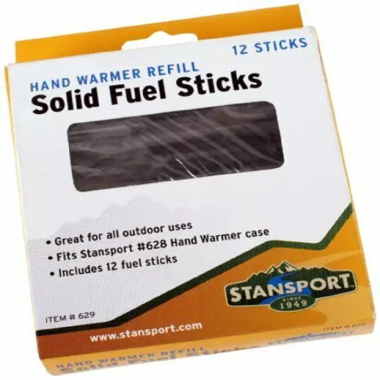 Stansport Solid Fuel Pocket Handwarmer Refills, 12 Sticks