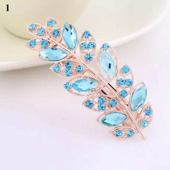 Women's Crystal Rhinestone Flower Hair Barrette Clips Grips Hairpin Jewelry