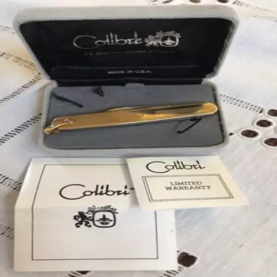 COLIBRI GOLDTONE POCKET KNIFE WP Inscribed With Box