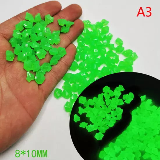 300pcs Garden Decor Luminous Stones Glow In Dark Decorative Pebbles Sn