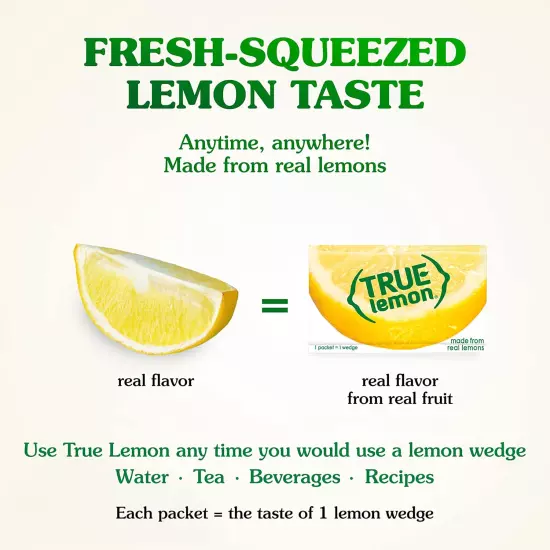 500-Pack True Lemon Bulk Pack Made from Real Lemons, Crystallized Lemon, 0.03 o