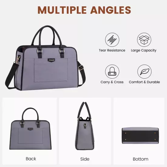 LOVEVOOK Laptop Bag for Women Canvas Laptop Tote Bag Large Capacity Work Bags...