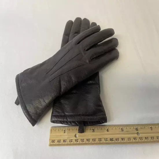 Ladies Soft Brown Cow Hide Leather Driving Gloves