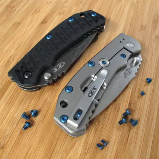 Zero Tolerance ZT0550 550 ZT Knife 10PC Titanium Body & Lock Bar Screws Set BLUE