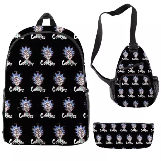 Black 'Cookies' Pattern 3-Piece Backpack