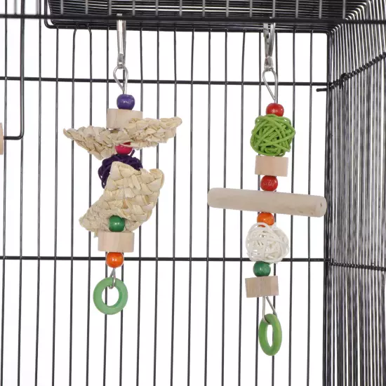 Multiple Sizes Rolling Bird Cage for Small Parrot Cockatiel Parakeet Cage Play