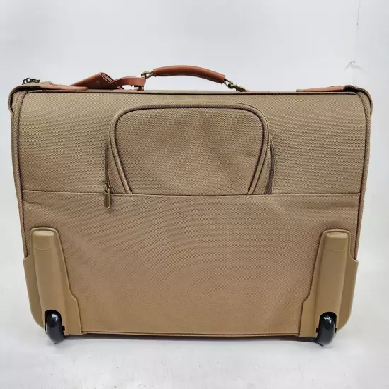 Hartmann Luggage Garment Carry On Nylon & Leather Travel Wheeled Rolling Bag