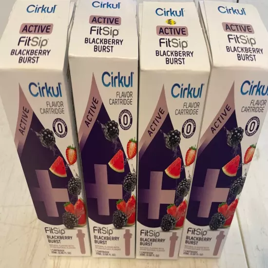 4-Lot, CIRKUL FLAVOR CARTRIDGE, BLACKBERRY BURST INVIGORATING WATER ELECTROLYTES