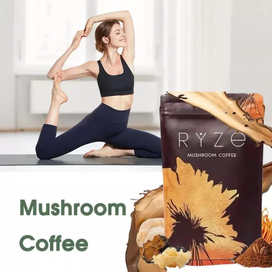 RYZE Mushroom Coffee Organic Coffee 30 Servings in one Pack - No odor New~