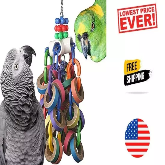 Super Bird Creations SB1107 Bagel Cascade Bird Toy, Large Bird Size, Refillable