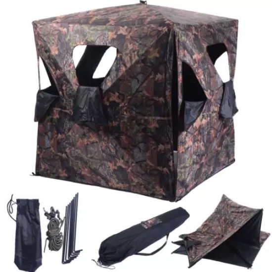 Deer Hunting Blind Portable Camo Hunter Ground Box Weather Proof Resistant New