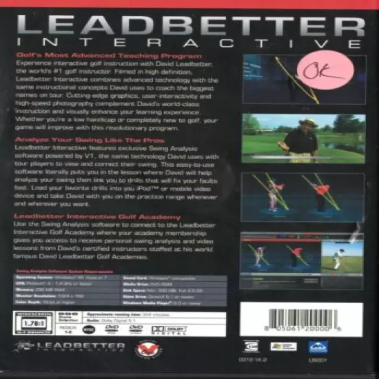 GOLF DVD-5-DISC SET LEADBETTER INTERACTIVE, THE MODERN GOLF SWING -FREE USA SHIP