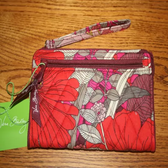 Vera Bradley FRONT ZIP WRISTLET wallet credit card holder case clutch travel NEW