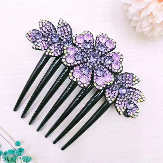 Crystal Flower Hair Comb Clip Shiny Rhinestones Hairpins Women Hair Accessories*