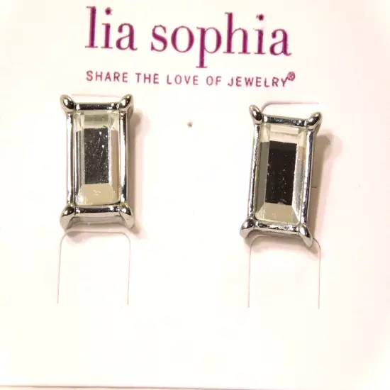 Beautiful Lia Sophia FAIREST OF THEM ALL Earrings, Silver, Cut Crystals, NWT