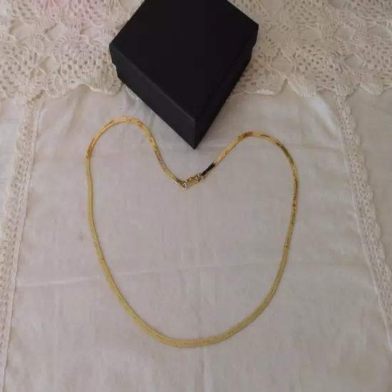 Italian 14K Herringbone Chain 20 inch Italy 14KT