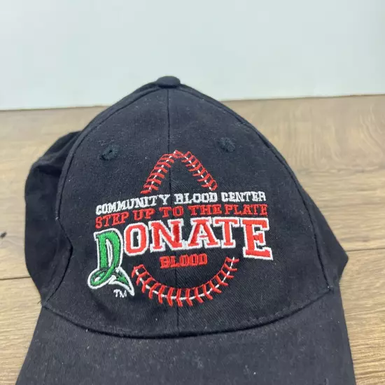 Dayton Dragons Hat Donate Blood Black Hat Adjustable Adult Size Hat Black Cap