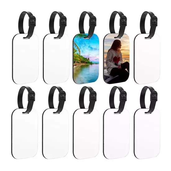 10PCS Sublimation Blank Luggage Tags White Blank Travel Bag Baggage Tags2907