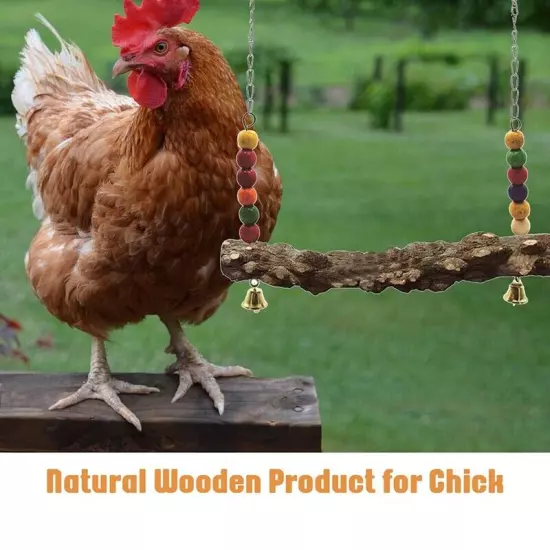 4 Pack Chicken Bird Swing,Natural Wooden Swing Toys,Wood Stand for Chick,4280