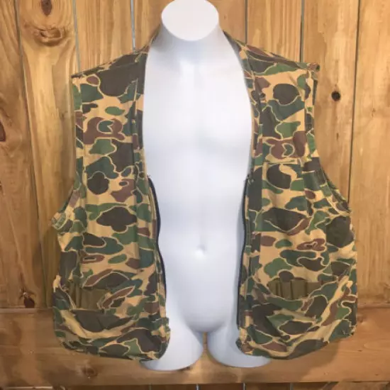 Vintage ~ Saftbak ~ Bird Hunting Vest Duck Camo ~ Large