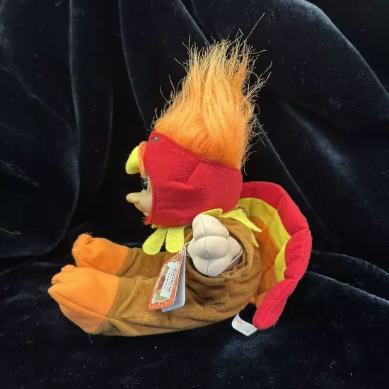 NEW w/ Tag-Russ Troll Kidz Wishbone Doll Wearing Thanksgiving Turkey Costume 12"