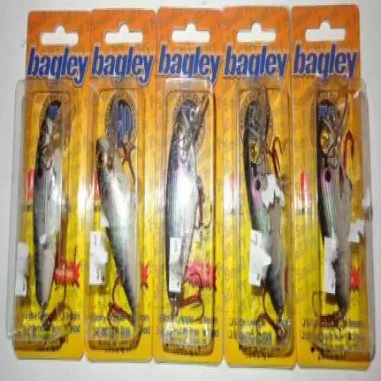 Lot of 5 New Bagley Small Fry Shad Balsa Wood 1/4oz Fishing Lures P-4F2-SH4