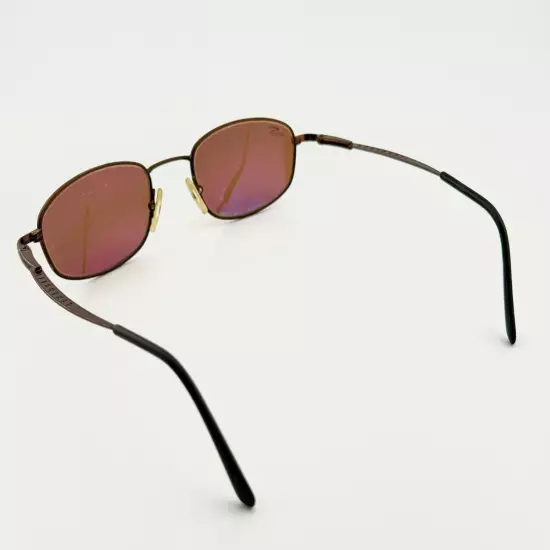 Vintage SERENGETI AUTOBAHN 6599 Bronze Brown Metal Rectangular Sunglasses Italy