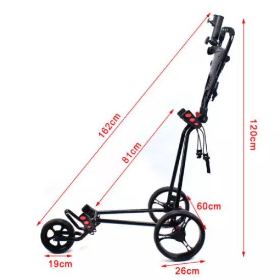 Foldable 3Wheel Golf Pull Push Cart Trolley Golf Buggies with Scorecard Holder