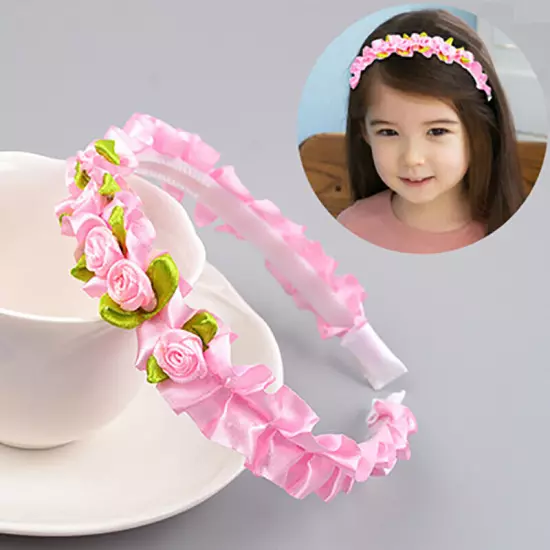 Rose Flower Braided Hairband Hair Clips for Girls Kids Headband Hair Accessories