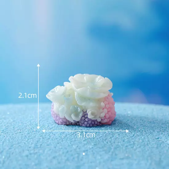 Cute Micro Colorful Artificial Coral Mermaid Resin Ornament Fish Tank Decorat Sn