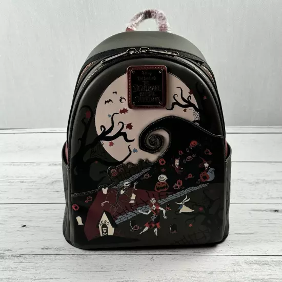 Loungefly Disney The Nightmare Before Christmas Spiral Hill Mini Backpack New