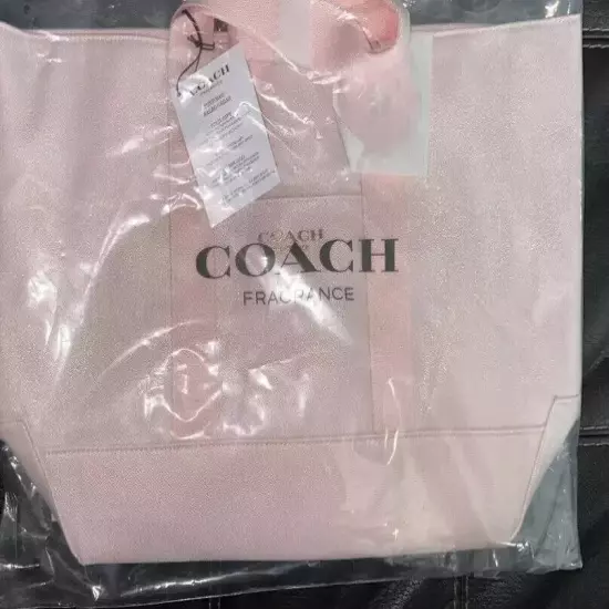 Coach 2-Pc Set: Iridescent Shimmer Pink Tote Shoulder Bag & Makeup Pouch NWT