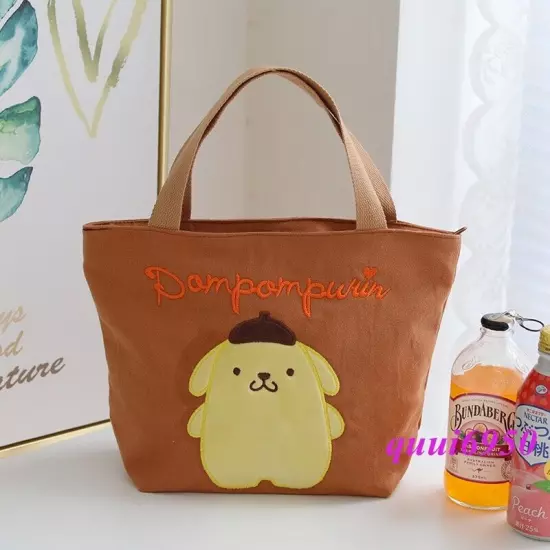 Women Girl My Melody Cinnamoroll Kuromi Handbag Tote Canvas Lunch Storage Bag