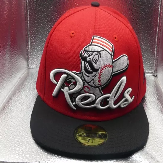 Cincinnati Reds New Era 59Fifty 7 3/4 Fitted Hat Cap Baseball Red White Black