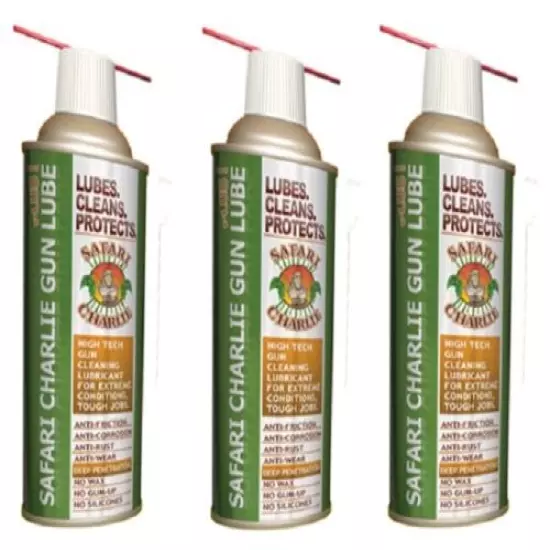 Protexall 223157 11 oz Safari Charlie's Gun Lube Lubricant Cleaner - Quantity 3