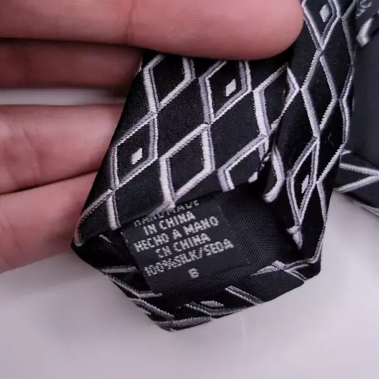 Geoffrey Beene Mens Formal Necktie 58"Lx3.5"W Black/Gray Neck Tie