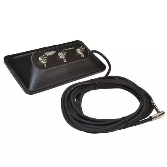 Multipurpose Three-Function Guitar Amp Footswitch with 1/4" Jack plug (3-Button)