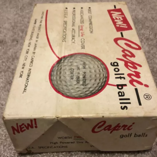 Vintage Capri Golf Balls Original Box and 3 Sleves