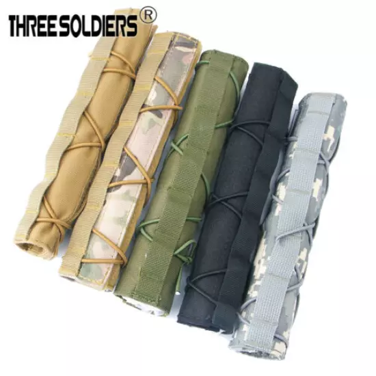 Military Tactical Airsoft Pouch Muffler Sleeve Hunting Suppressor Silencer Cover