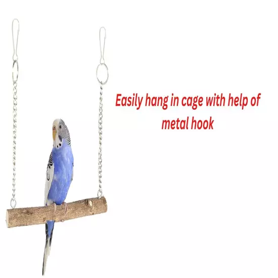 Bird Swing Toy Bird Parrot Swing Chewing Toys Large Natural Wooden Parrots Swing