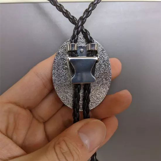 Blue Crazy Agate Bolo Tie Necklace Wedding for Men Women Western Cowboy Necktie