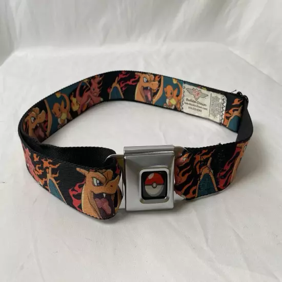 Pokemon Buckle Down Belt Seatbelt Buckle Charmander Charmeleon Charizard Adult