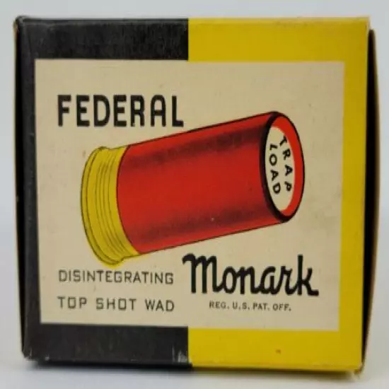 Vintage Federal Monarch 12 GA Box EMPTY 12ga Gun Hunter Advertising A16