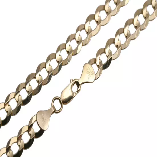 10k Yellow Gold Solid 3mm-12mm Cuban Link Chain Necklace Bracelet 7"-30"