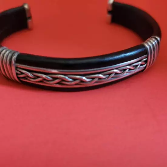 mens 925 silver braided bracelet