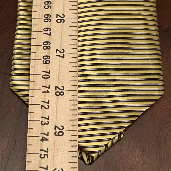 Firenze Gold Black 100% Silk Men’s Neck Tie Made In Italy